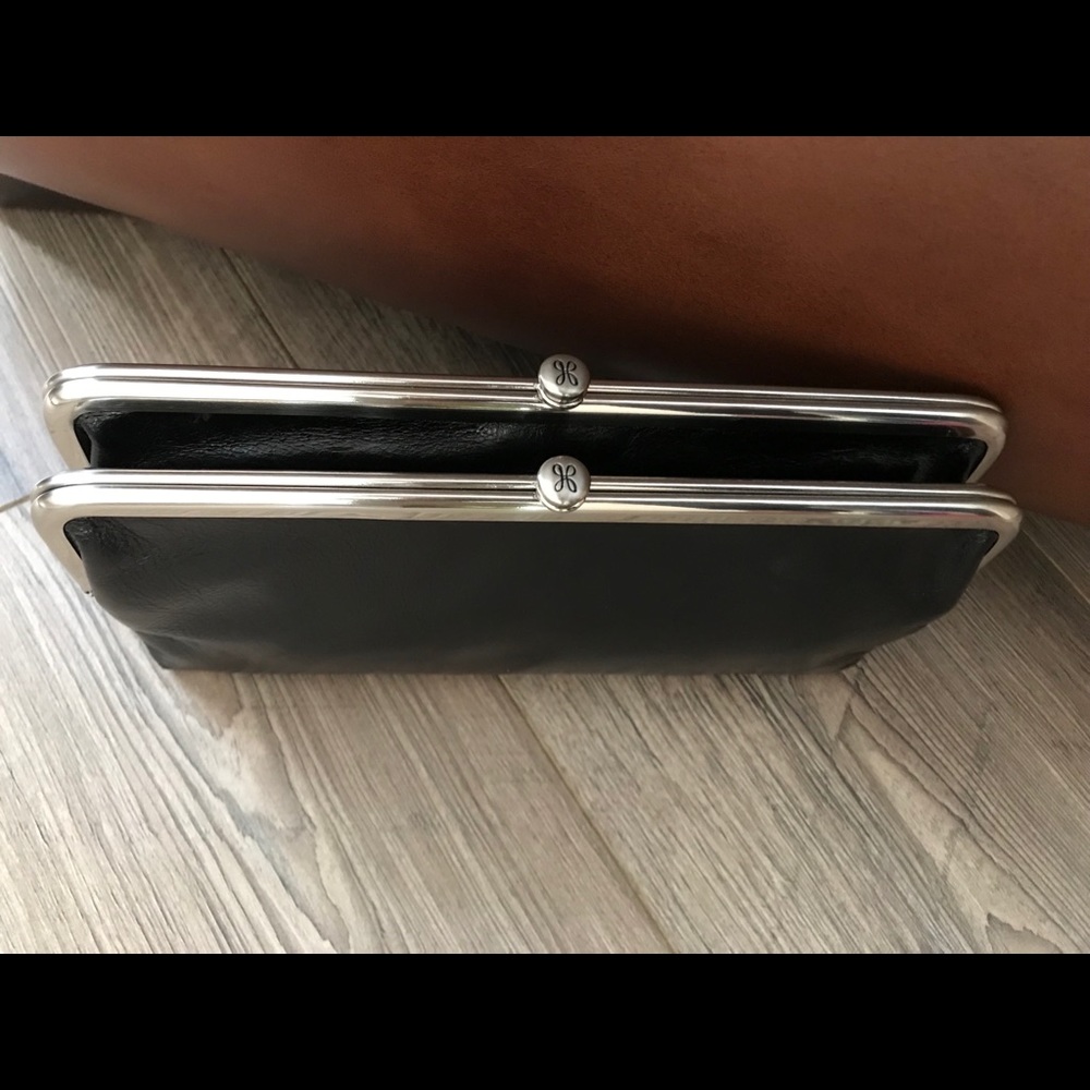 NWT HOBO Lauren Double Clasp Wallet BLACK - Picture 5 of 5
